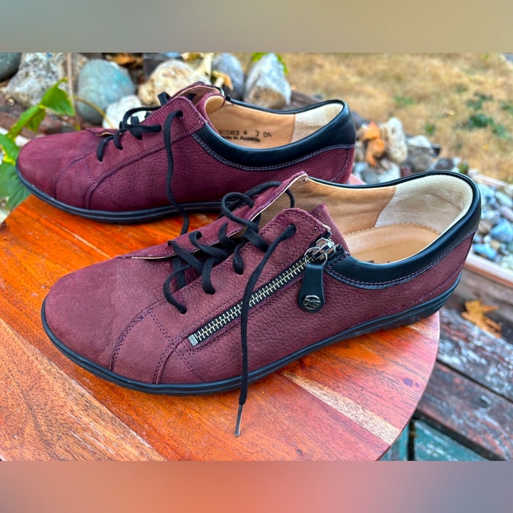 Women's size 9.5 (Australia 7), Burgundy Casual Leather Shoes.